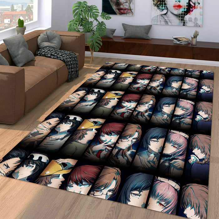 main characters from steins gate Living room carpet rugs