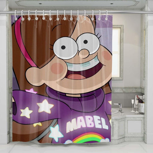 mabel glowing gravity falls shower curtains