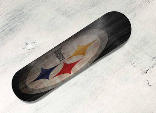 low light wood logo pittsburgh steelers Skateboard decks