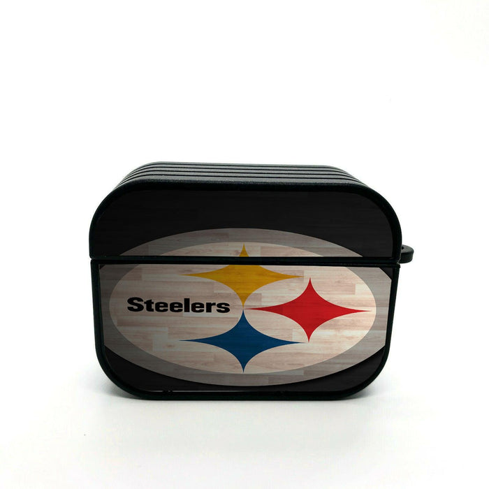 low light wood logo pittsburgh steelers airpod case