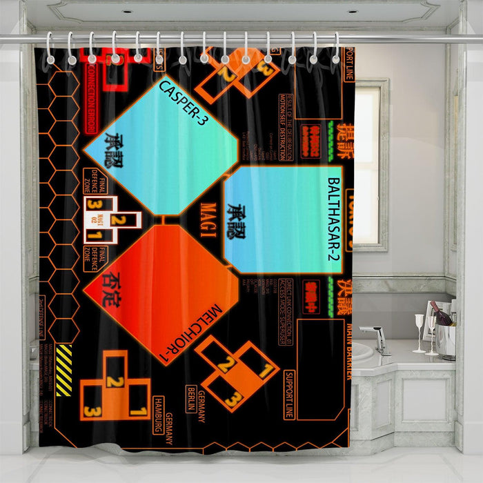 mainboard of evangelion machine system shower curtains