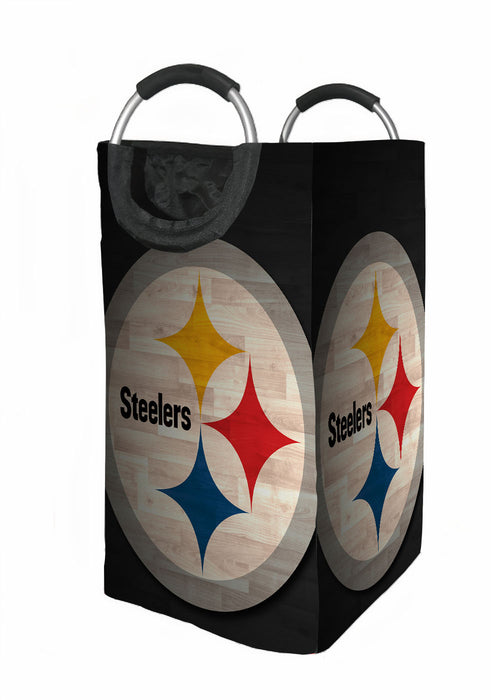 low light wood logo pittsburgh steelers Laundry Hamper | Laundry Basket