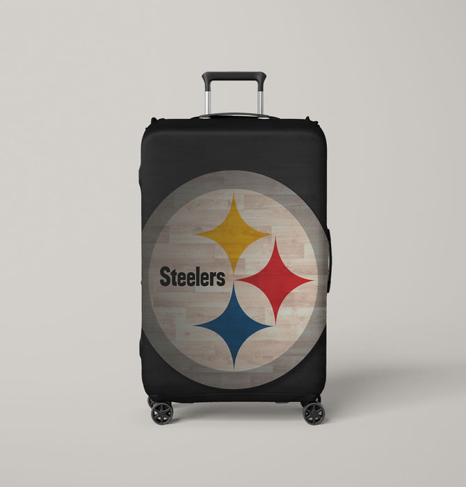 low light wood logo pittsburgh steelers Luggage Covers | Suitcase