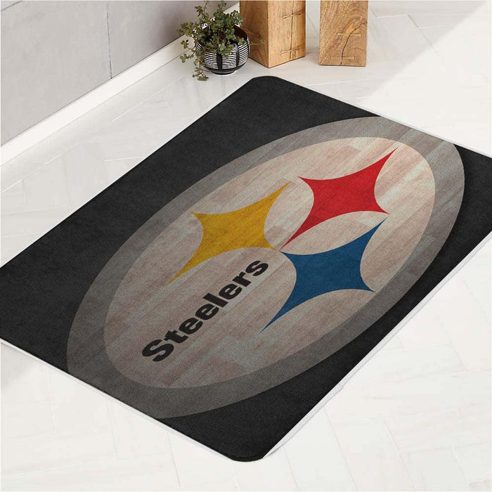 low light wood logo pittsburgh steelers bath rugs