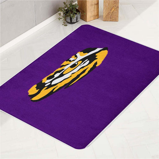 lsu tiger purple eyes football bath rugs