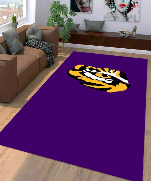 lsu tiger purple eyes football Living room carpet rugs