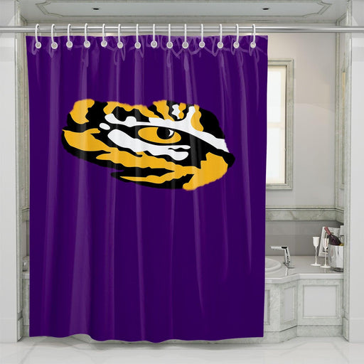 lsu tiger purple eyes football shower curtains