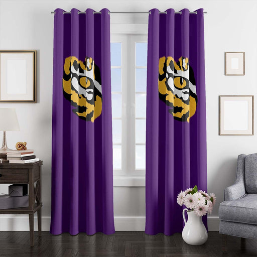 lsu tiger purple eyes football window Curtain