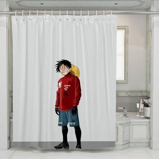 luffy hypebeast streetwear style shower curtains