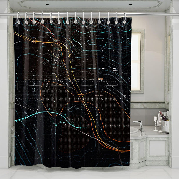 map of dark games shower curtains