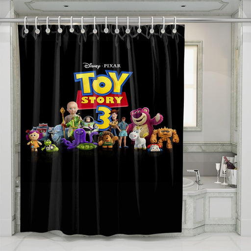 main character of toy story 3 by pixar shower curtains