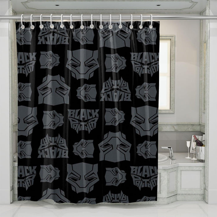 mask black panther grey shower curtains