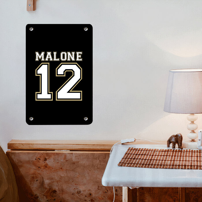 malone twelve nfl jersey Poster Metal print wall art