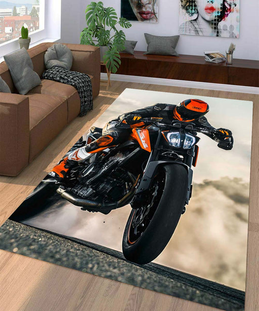 man riding  front of desert Living room carpet rugs