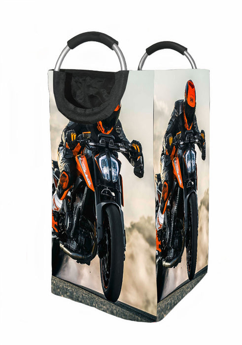 man riding  front of desert Laundry Hamper | Laundry Basket