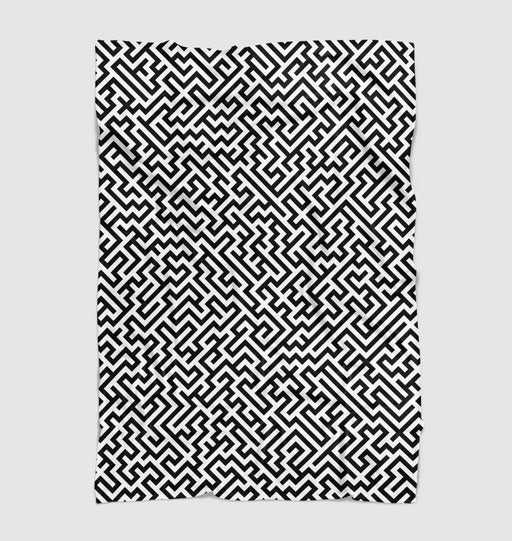 maze vector monochrome Ultra soft fleece blanket