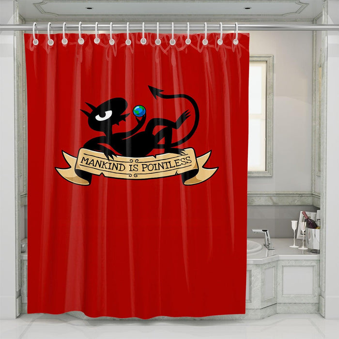 mankind is pointless disenchantment shower curtains