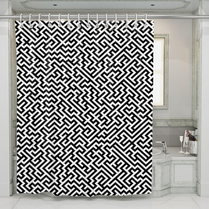 maze vector monochrome shower curtains