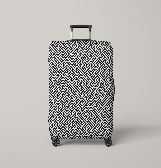 maze vector monochrome Luggage Cover | suitcase