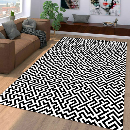 maze vector monochrome Living room carpet rugs