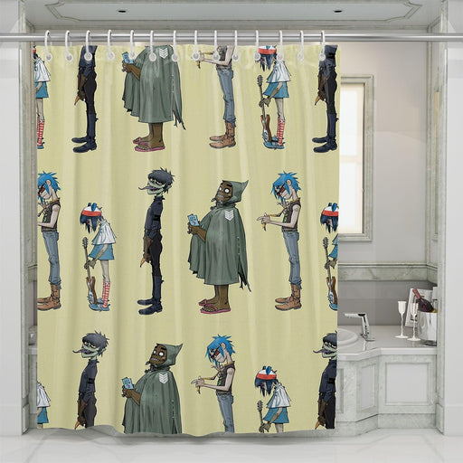 member of gorillaz british virtual band shower curtains