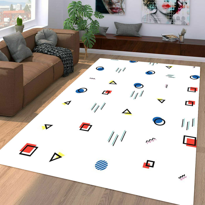 memphis minimalist geometric pattern Living room carpet rugs