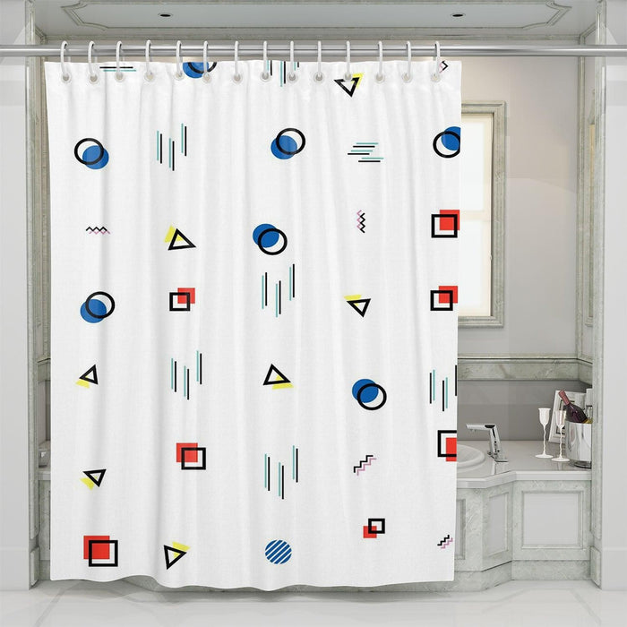 memphis minimalist geometric pattern shower curtains