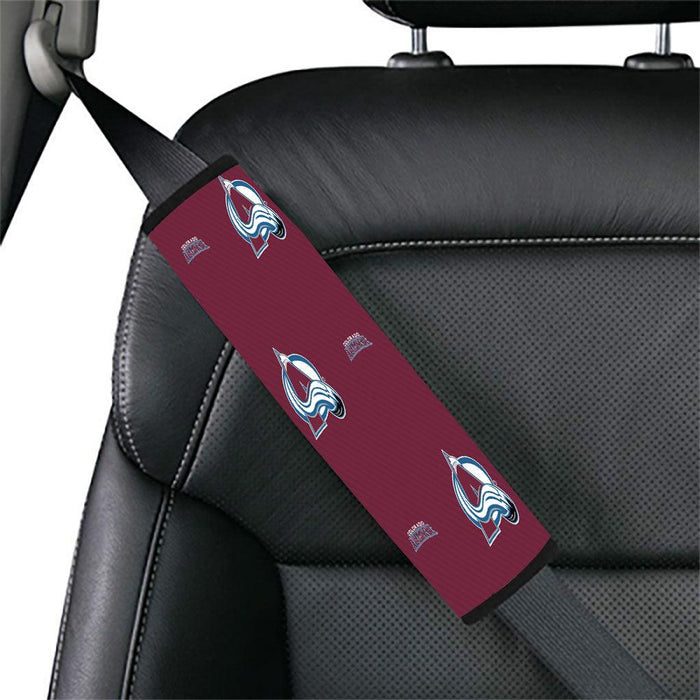 maroon colorado avalanche pattern Car seat belt cover - Grovycase