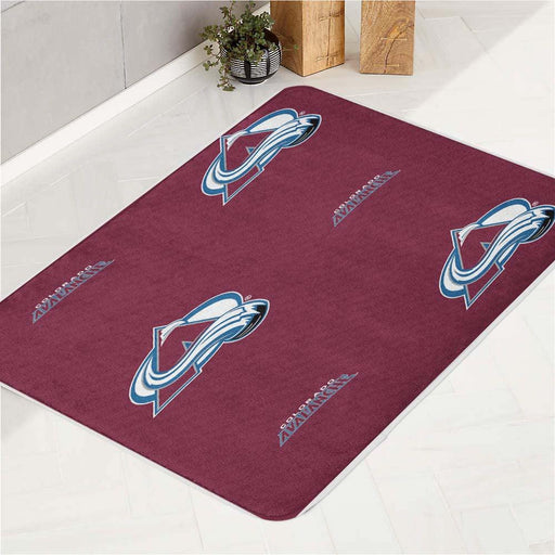 maroon colorado avalanche pattern bath rugs