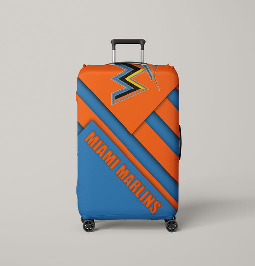 miami marlins mlb orange cyan Luggage Covers | Suitcase