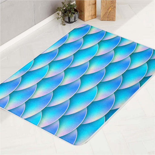 mermaid tail holographic bath rugs