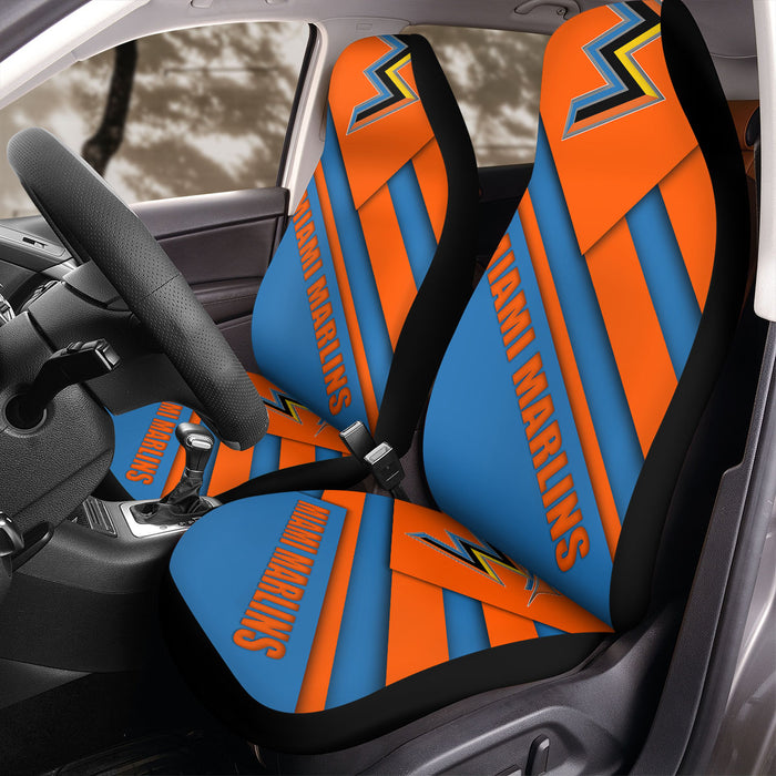 miami marlins mlb orange cyan Car Seat Covers