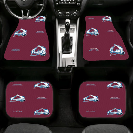 maroon colorado avalanche pattern Car floor mats Universal fit