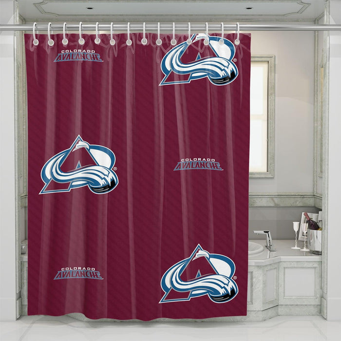 maroon colorado avalanche pattern shower curtains