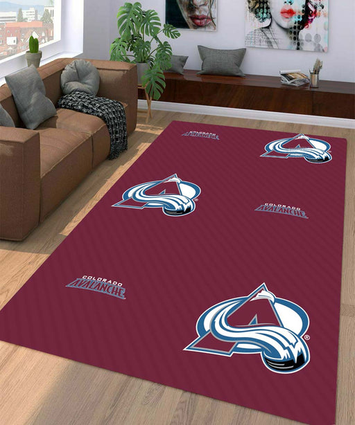 maroon colorado avalanche pattern Living room carpet rugs