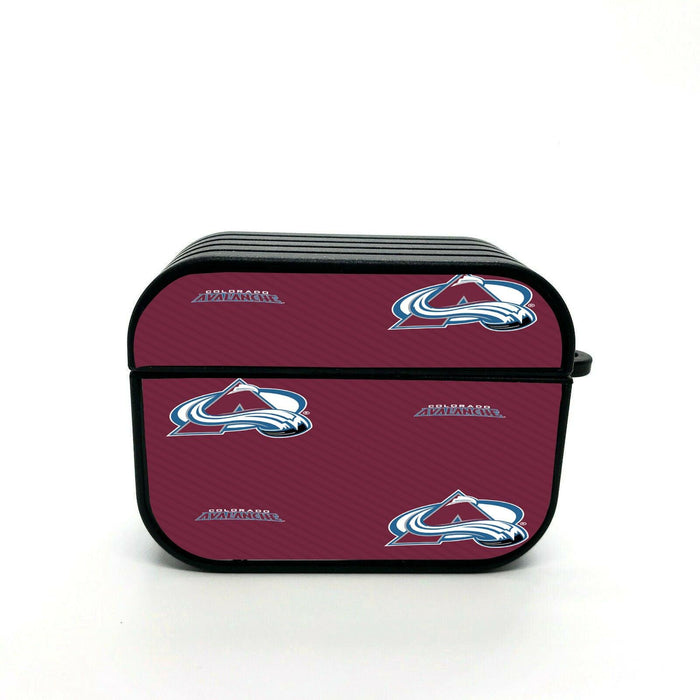 maroon colorado avalanche pattern airpod case