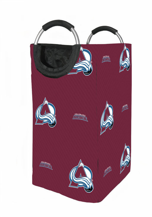 maroon colorado avalanche pattern Laundry Hamper | Laundry Basket