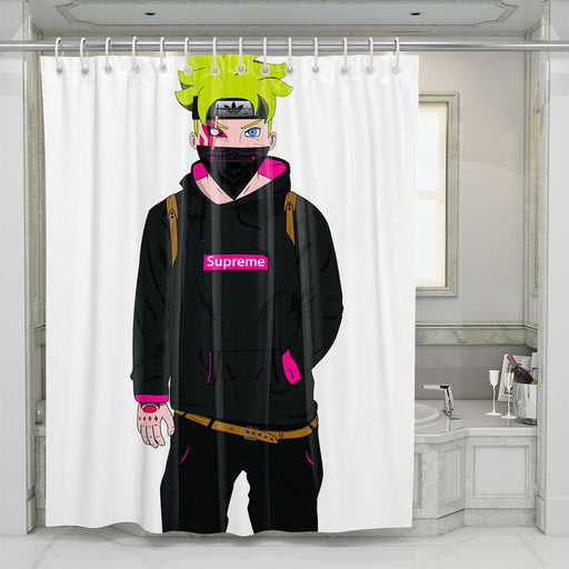 masking naruto hypebeast shower curtains