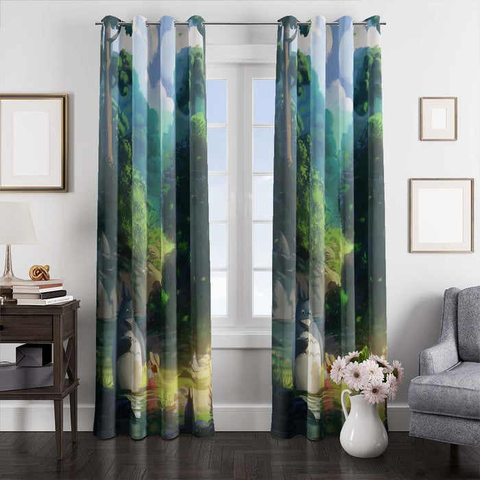 mei and totoro window curtains