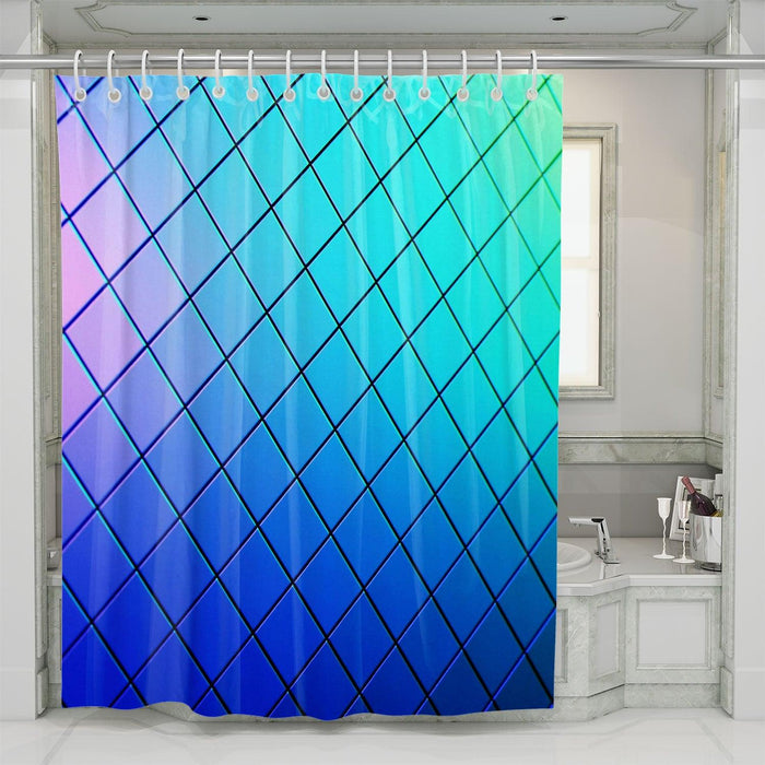 metal gradient minimalist square pattern shower curtains