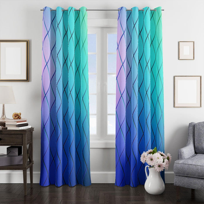 metal gradient minimalist square pattern window Curtain