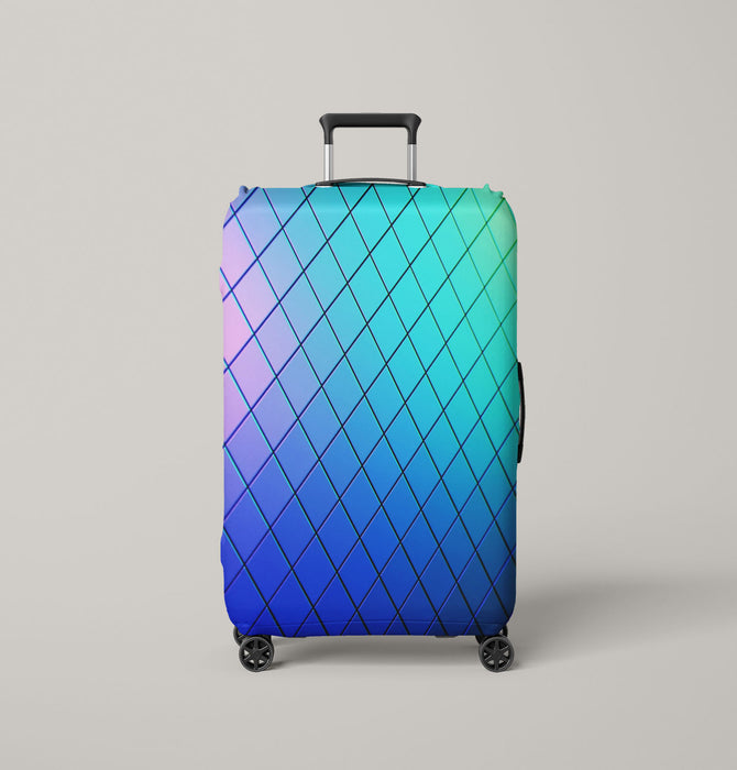 metal gradient minimalist square pattern Luggage Cover | suitcase