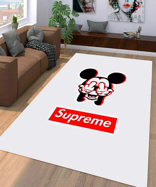 mickey mouse distort color supreme Living room carpet rugs