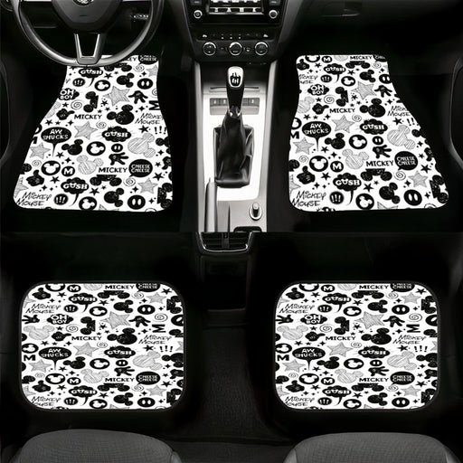 mickey mouse monochrome pen Car floor mats Universal fit