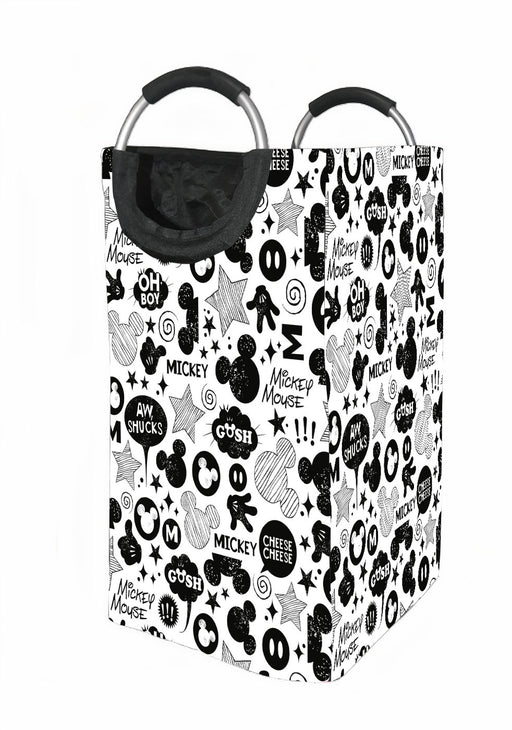 mickey mouse monochrome pen Laundry Hamper | Laundry Basket