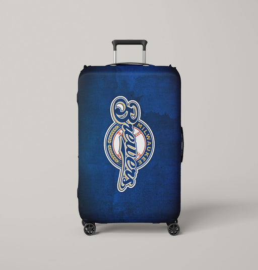 milwaukee brewers logo blue Luggage Covers | Suitcase