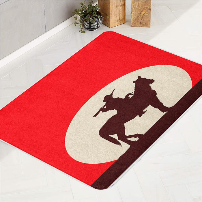 minimalistic silhouette red dead redemption 2 bath rugs