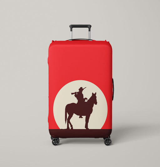 minimalistic silhouette red dead redemption 2 Luggage Covers | Suitcase