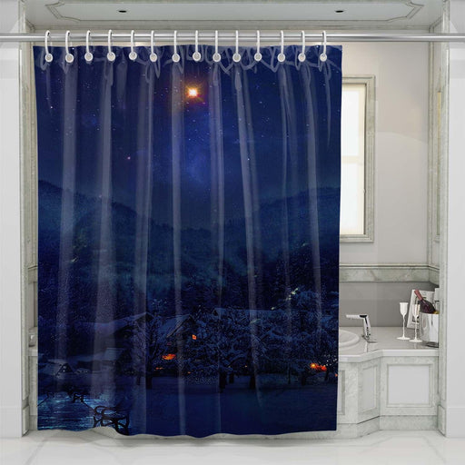 midnight iceland shower curtains