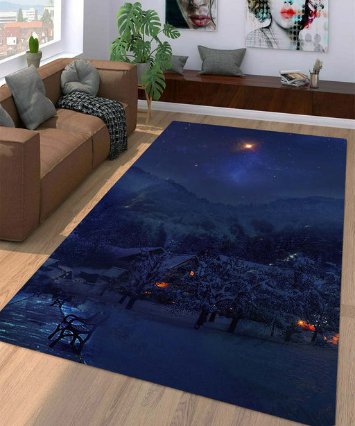 midnight iceland Living room carpet rugs